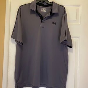 Under Armour dark gray with black trim polo